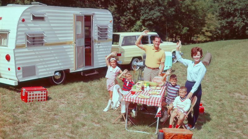 1950s Family Camping