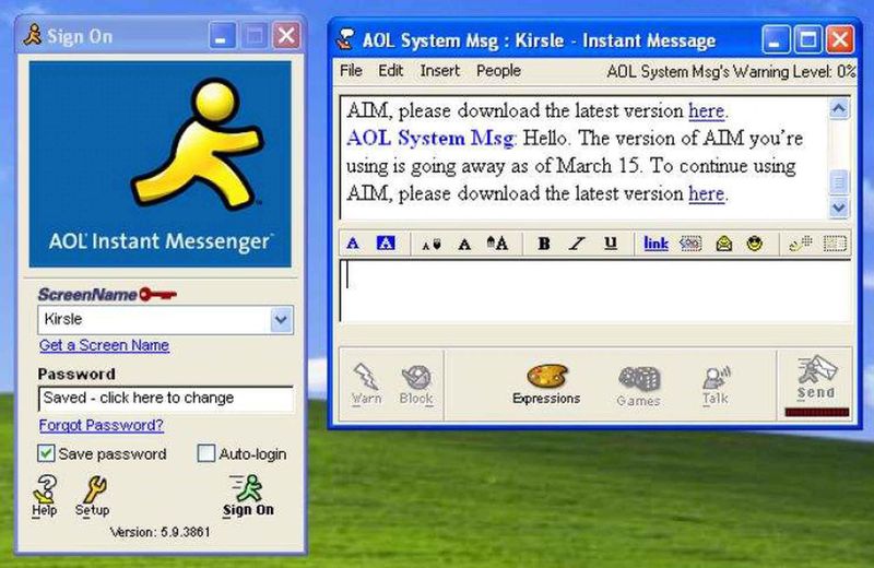 AOL Instant Messenger (AIM) Interface