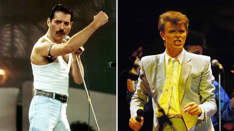 Freddie Mercury and David Bowie, 1985