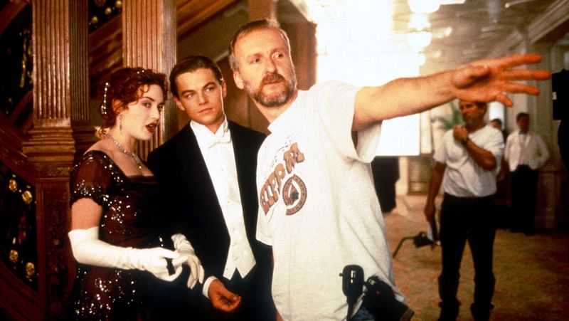 James Cameron on the set of Titanic (1997)