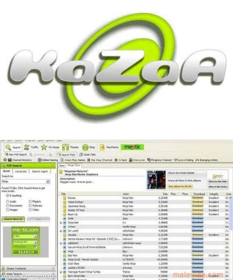 Kazaa Download Interface