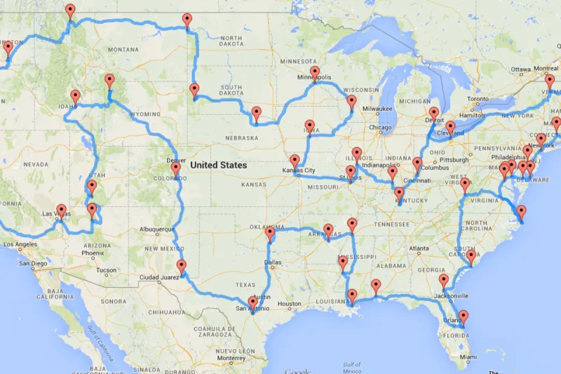 Maps from Road Trips