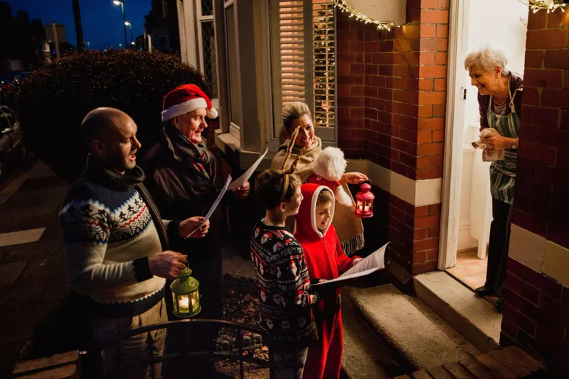 Caroling Door-to-Door