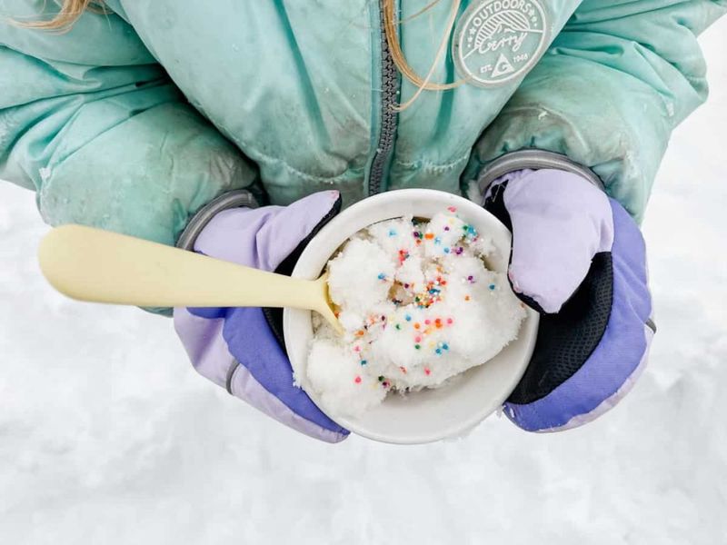 Making Snow Ice Cream
