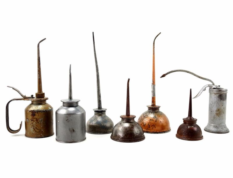 Oil Cans with the Long Metal Spout