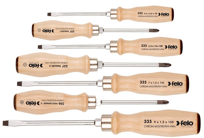 Manual Screwdrivers with Wooden Handles