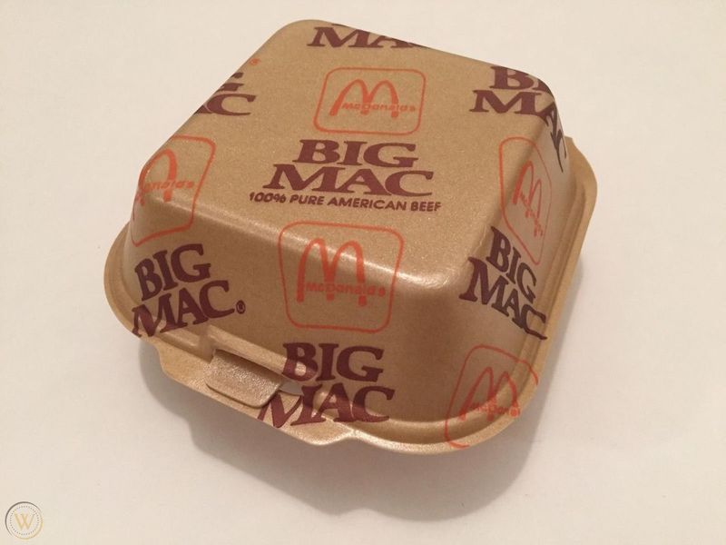 McDonald's Styrofoam Clamshell Burger Box