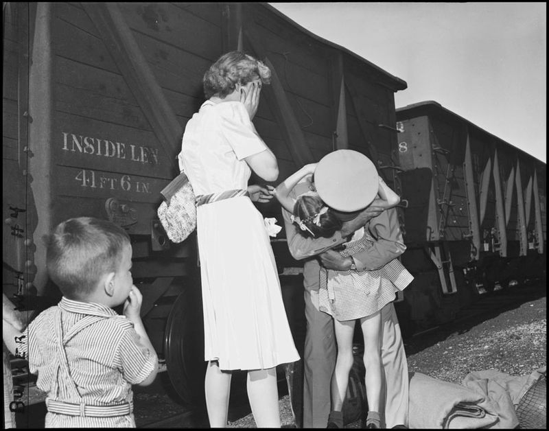 Soldier Embracing Daughter (1945)